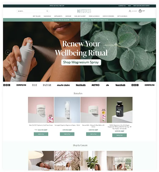 Harrogate Organics desktop preview